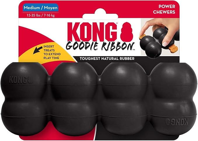 Kong Extreme Goodie Ribbon - Stuffable Dog Toy for Play - Chew Toy Satisfies Natural Chewing Instincts - for Medium Dogs