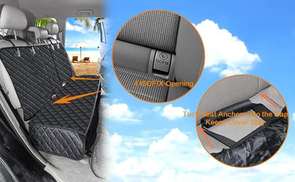 ANOSOSPECIAL Dog Car Seat Cover for Back Seat Cover for Kids Car Seat Protector for Dogs Nonslip Water Proof Universal Fit Dog Car Seat Cover for ISOFIX Truck SUV(Large,Black)