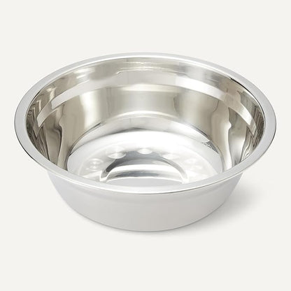 Amazon Basics Elevated Dog Bowls Stand, Height Adjustable Raised Pet Feeder Dish Station with Non-Slip Base, Stainless Steel Bowls, 17.3 x 9.4 x 12 in, Black