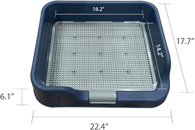 PS KOREA] Indoor Dog Potty Tray - with Protection Wall Every Side for No Leak, Spill, Accident - Keep Paws Dry and Floors Clean (Wine)