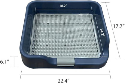 PS KOREA] Indoor Dog Potty Tray - with Protection Wall Every Side for No Leak, Spill, Accident - Keep Paws Dry and Floors Clean (Wine)