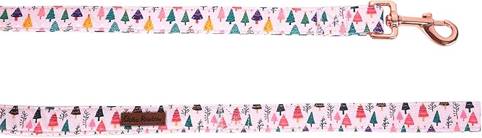Dog Leash, Christmas Dogs Leashs Pink Christmas Tree Print Adjustable Dog Leash for X-Small Boys and Girls Dogs