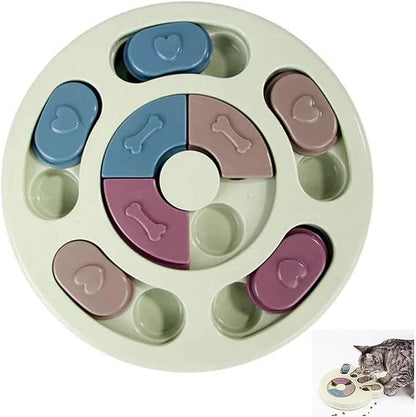 Anti-Choking Interactive Puzzle Toy for Slow Dispensing Feeding for Pets, 2023 New Dog Puzzle Toys, Dog/Cat Food Puzzle Feeder, Dog Stimulation Toys for Small and Medium-Sized Dogs (Green, Circle)