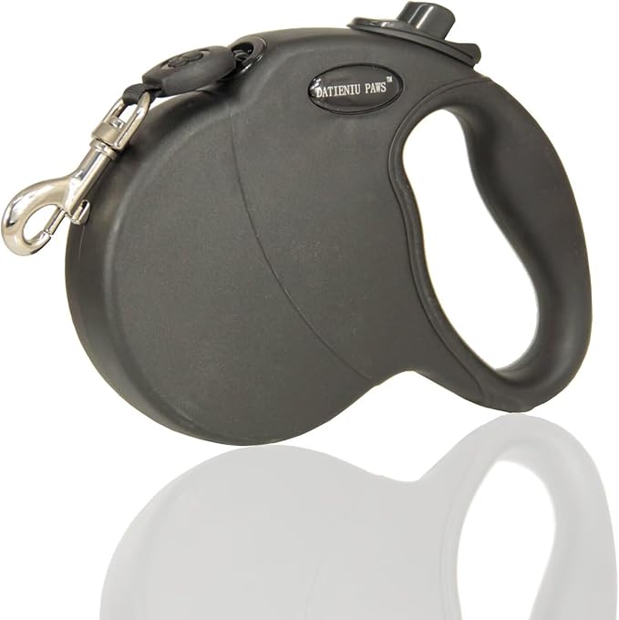 Retractable Dog Leash Hands-Free Adjustable Length 16ft with Safety Lock Durable Nylon Belt for Small Medium Large Dogs Easy Walk Training Portable Dog Leash Black L