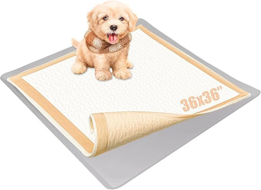 TidyFriend Dog Pad Holder Tray for 36 x 36 Inches Training Pads - Silicon Wee Wee Holder, No Spill Pee Tray for Dogs - Easy to Clean and Store Perfect for Dog Potty (Light Grey)