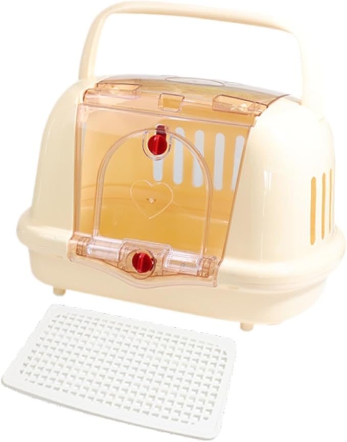 Dog Kennel Pet Carrier Lightweight Hard Sided for Dog Cat Kitten Camping, Beige