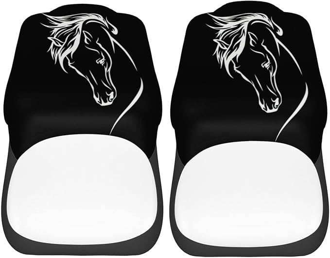 Foruidea Horse Head Car Seat Covers Universal 2 Pcs Auto Front Seat Cover Fit Most Cars,SUV,Sedan,Trucks
