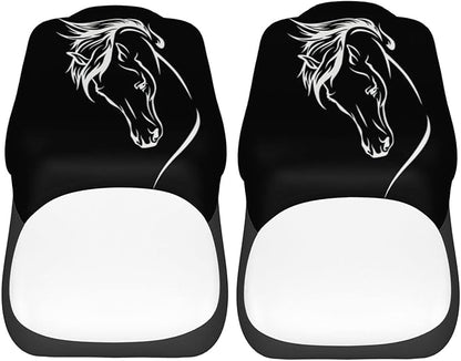 Foruidea Horse Head Car Seat Covers Universal 2 Pcs Auto Front Seat Cover Fit Most Cars,SUV,Sedan,Trucks
