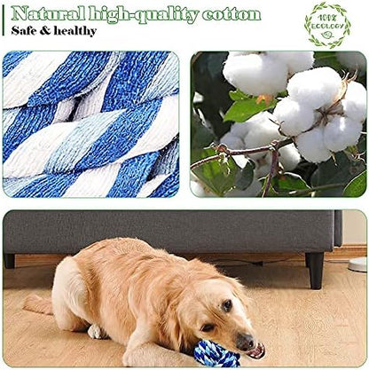 Pet Chew Toy, Knots Weave Cotton Rope, Biting Small Ball for Dogs & Cats, 3 in One Pack - Image 4
