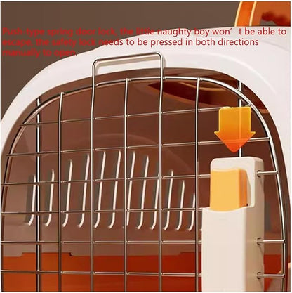 Dog Crate Cat Air Box Bag Portable Cage Dog Shipping Car(Black)