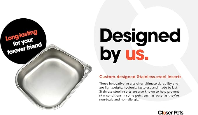 Cat Mate Stainless Steel Bowl Inserts (402) - Compatible with Cat Mate C100 and C200 Automatic Feeders, Suitable for Wet and Dry Food (Pack of 2)