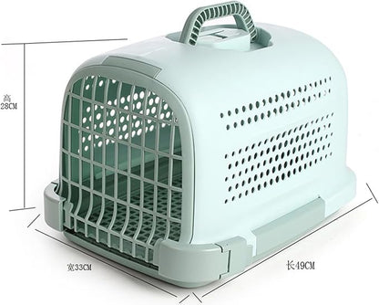 Pet Carrier: Hard-Sided Small Animal Carrier for Tiny Dog Breeds, Blue Kennel for Quick Trips 49 * 28 * 33CM,C