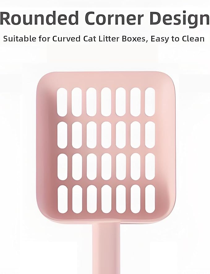 2 in 1 Cat Litter Scoop with Holder Stand Cat Stuff Cat Scooper for Litter Box Cat Accessories Cat Supplies Kitty Pink