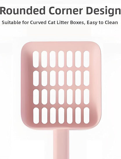 2 in 1 Cat Litter Scoop with Holder Stand Cat Stuff Cat Scooper for Litter Box Cat Accessories Cat Supplies Kitty Pink