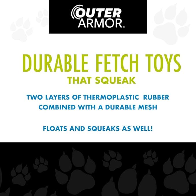 Hero Outer Armor, Fetch Ring Dog Toy, Floats & Squeaks, Blue
