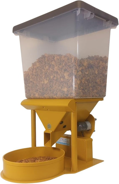 Precision XL Automatic Large Dog Feeder, 30 lb Storage Capacity, Program up to 4 Meals/Day with Smartphone, JAM-Free (Pure Gold)