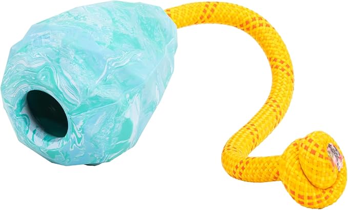 Ruffwear, Huck-a-Cone Dog Toy – Durable Tug, Throw & Fetch Toy with Knotted Rope Handle, Interactive Play for Dogs, Glacial Blue