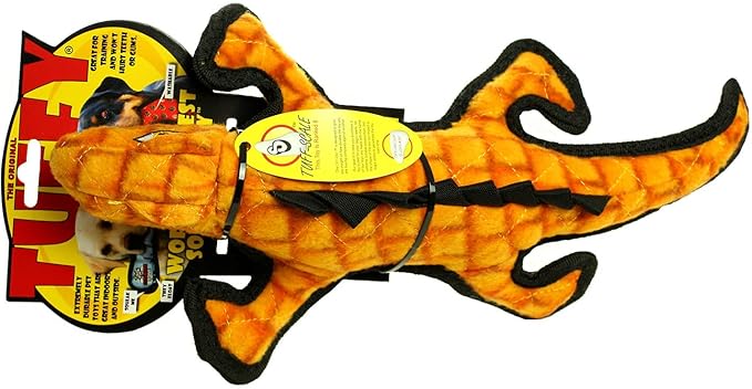 TUFFY - World's Tuffest Soft Dog Toy - Desert - Multiple Layers. Made Durable, Strong & Tough. Interactive Play (Tug, Toss & Fetch). Machine Washable & Floats (Gila Monster, Large 2 Pack)