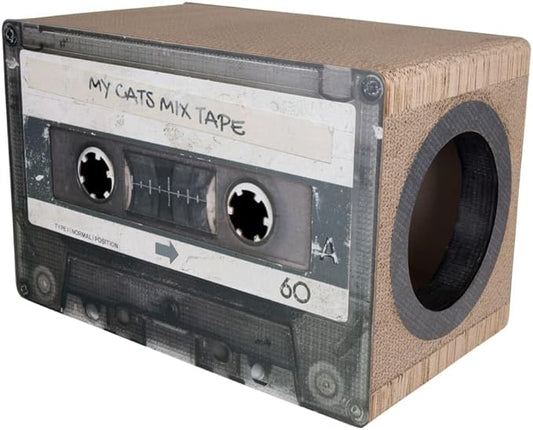 Mixtape Cardboard Cat Scratcher, Large (54 x 31 x 35 cm), Black