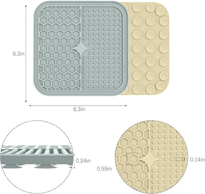 MateeyLife Lick Mat for Dogs with Suction Cups, 2PCS Slow Feeder Bowls, Small Cat Lick Mat for Anxiety Relief, Dog Toys to Keep Them Busy, Enrichment Toys for Bathing, Cat Licking Pad for Boredom