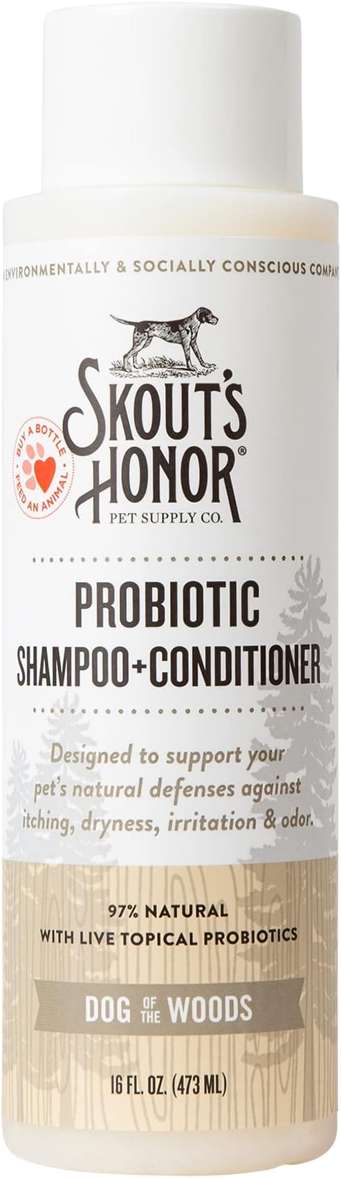 Skout’s Honor Probiotic Natural Dog Shampoo and Conditioner with Avocado Oil & Omega-3s, Gentle Puppy Shampoo, Hydrating Dog Conditioner, 97% Natural, Paraben & Sulfate-Free, Cruelty-Free, 16 oz DOTW