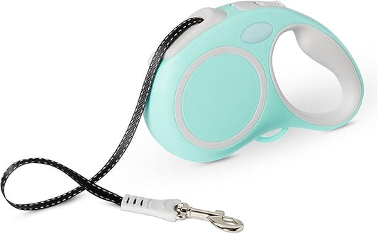 Amazon Basics Retractable Dog Leash, Double-Sided Reflective, 5m, Size S, Blue