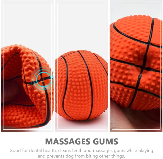 Dog Basketball Toy: Squeaky Dog Toy Puppy Teething Toys Cat Toy Latex Dog Sound Ball Soft Animal Toys