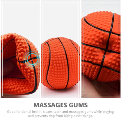Dog Basketball Toy: Squeaky Dog Toy Puppy Teething Toys Cat Toy Latex Dog Sound Ball Soft Animal Toys