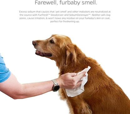 Dog All Purpose + Skin & Coat Pet WiPees™ – 100 All Natural Cleaning & Moisturizing Dog Wipes for Paws, Folds & Fur, Dog Lotion Alternative, Daily Pet Wipes for Skin & Coat Health (Natural, 100ct)