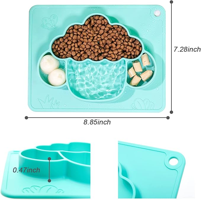 Dog Bowls Dog Food Bowls, Slow Feeder Dog Bowls with Skid Resistant Silicone Mat for Food&Water, No Spill&Non-Skid, Pet Puppy Bowls Dog Dishes for Small Medium Dogs&Cats.