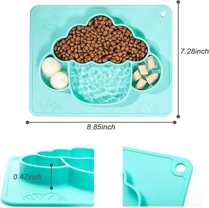 Dog Bowls Dog Food Bowls, Slow Feeder Dog Bowls with Skid Resistant Silicone Mat for Food&Water, No Spill&Non-Skid, Pet Puppy Bowls Dog Dishes for Small Medium Dogs&Cats.