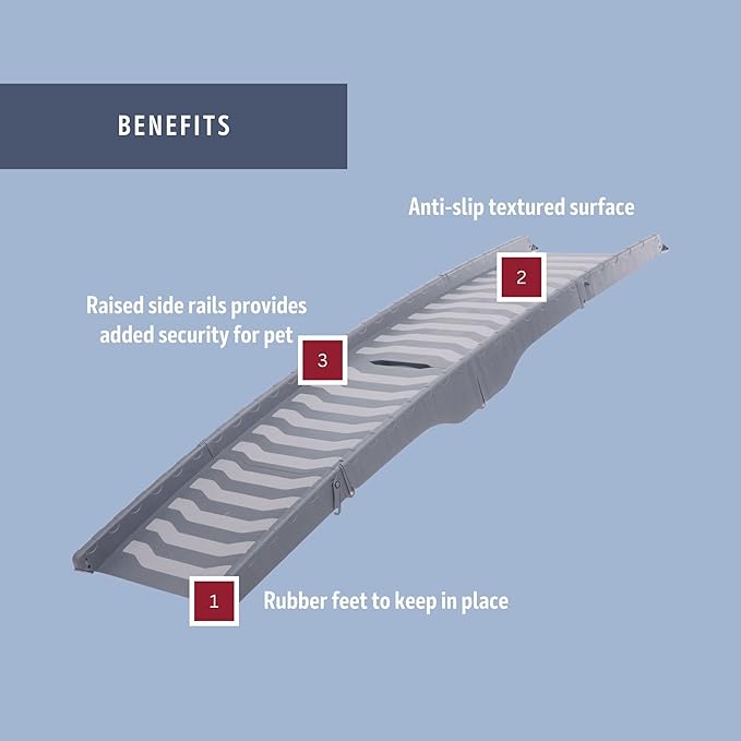 TRIXIE 59-in Pet Ramp for Small to Medium Dogs up to 55 lbs, Foldable and Lightweight Easy to Store