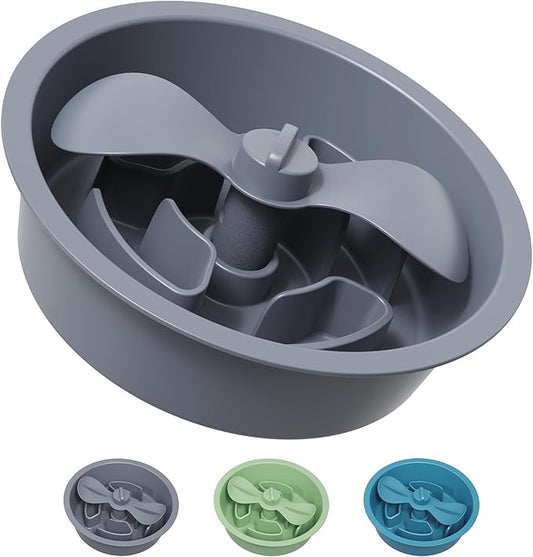 AVERYDAY Slow Feeder Dog Bowls for Medium Breed, 1.5 Cups Deep Food Puzzle Bowl with Spinning Slow Feeder Insert, Non-Slip Bottom, Fits for Raised Stand, Hard Maze Design for Small and Medium Dogs