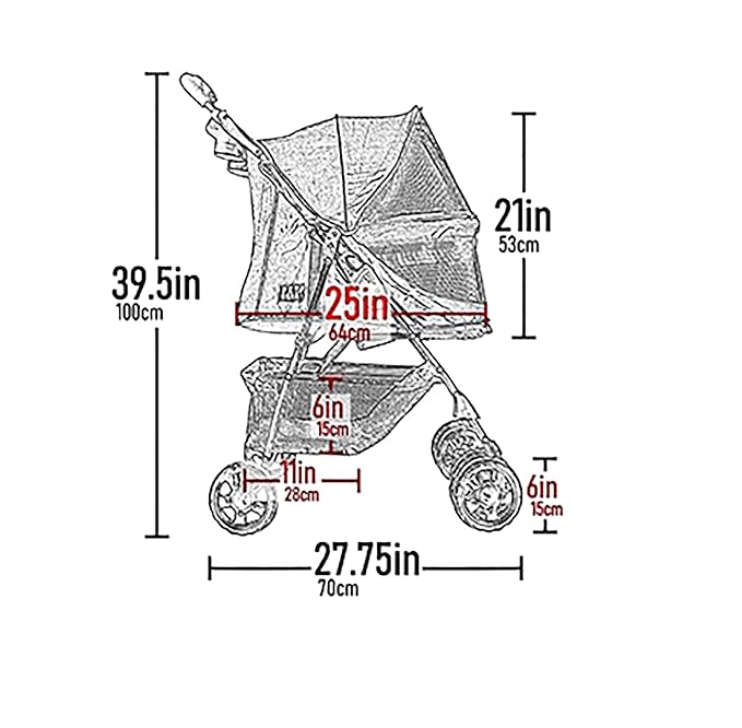 Pet Gear No-Zip Happy Trails Pet Stroller for Cats/Dogs, Zipperless Entry, Easy Fold with Removable Liner, Storage Basket + Cup Holder, Blush