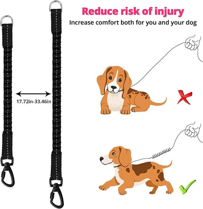 Long Dog Leash 15 FT: Heavy Duty Rope Leashes for Dogs Training with Swivel Lockable Hook Reflective Threads Bungee and Padded Handle - Dog Lead for Large Small Medium Dogs Outside Walking Hiking Red
