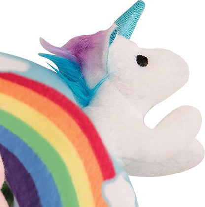 Snugarooz Hide & Seek Rainbow Dog Toy with Repair Patch – Interactive Plush Rainbow with 3 Squeaky Unicorns – Designed for Fun and Engaging Play for Your Pup