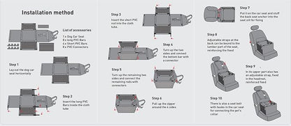 SWIHELP Dog Car Seat Puppy Portable Pet Booster Car Seat with Clip-On Safety Leash and Stable Fram, Anti-Collapse,Perfect for Small Pets