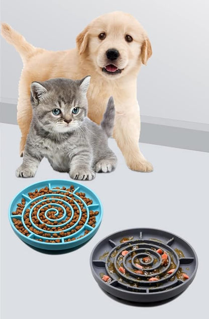 Slow Feeder Bowl,Soft Silicon Rubber Slow Feeder Slow Down Eating Time for Dog Cat Puppy Pet with Stong Suction Cups for Dog Bowls Slow Eating Bowls