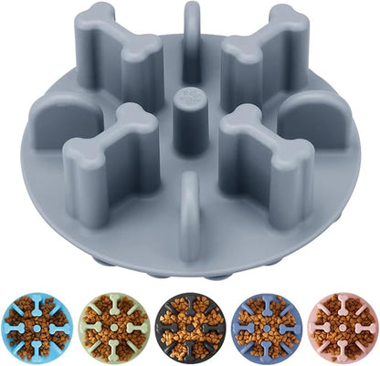 Soft Silicone Anti-Choking Slow Feeder Insert - Compatible with Regular Elevated Dog Bowls