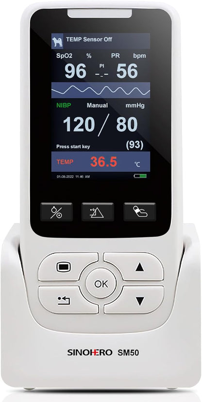 Veterinary Monitor for Pet(Include Dogs and Cats),SpO2/TEMP/NIBP/PR Spot Check or Continuous Monitoring for Animal As Veterinary Clinic Equipment