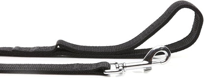 Strong Nylon Dog Leash for Medium Large Dogs, 6 FT/7FT 2-Layer, 1 Inch Wide (Black, 1'' x 2 FT)