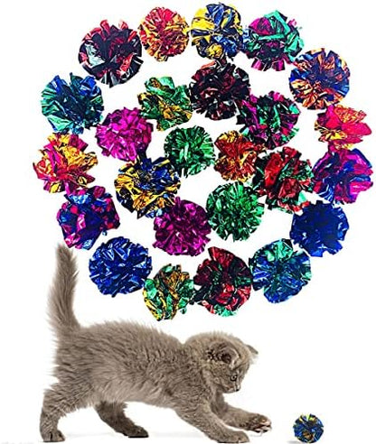 PET SHOW 20 Pack Cat Toy Crinkle Balls 2.5inch for Indoor Cats Kittens by PETSHOW