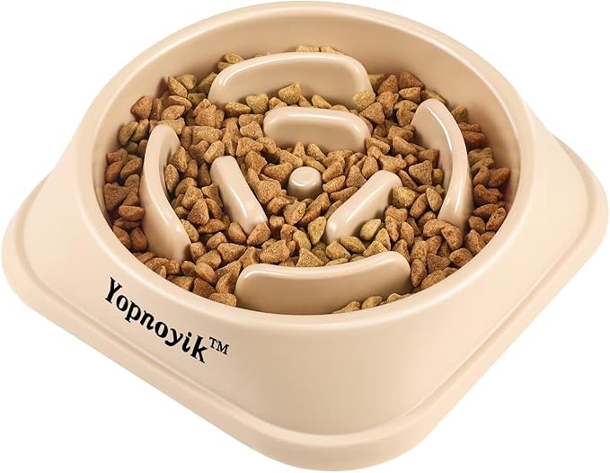 Slow Feeder Dog Bowls for Healthy Eating, Non-Slip and Anti-Choking Design, Reduces Bloating & Overeating for Medium Dogs and Cats, Easy to Clean