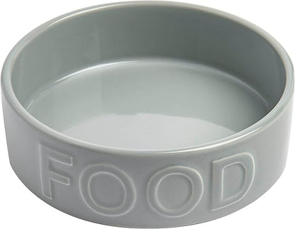 Park Life Ceramic Pet Bowls – Food Water Bowls for Dogs and Cats - Cute Pet Bowl for Small Medium and Large Size Dogs and Cats - Puppy Bowls (Small, Grey)