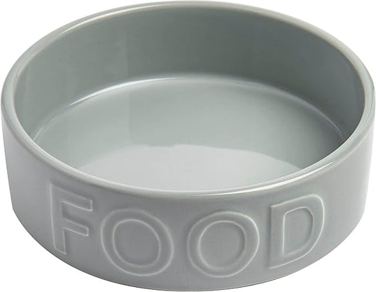 Park Life Ceramic Pet Bowls – Food Water Bowls for Dogs and Cats - Cute Pet Bowl for Small Medium and Large Size Dogs and Cats - Puppy Bowls (Small, Grey)