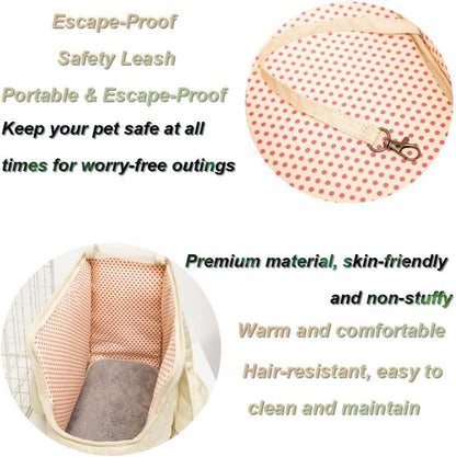 16.2" L x 13.8" W x 7.1" H Inches Cat, Dog Carrier for Pets Up to 15 Ibs, Washable，Soft Sided，Collapsible Travel Puppy Carrier. (Beige) - Image 5