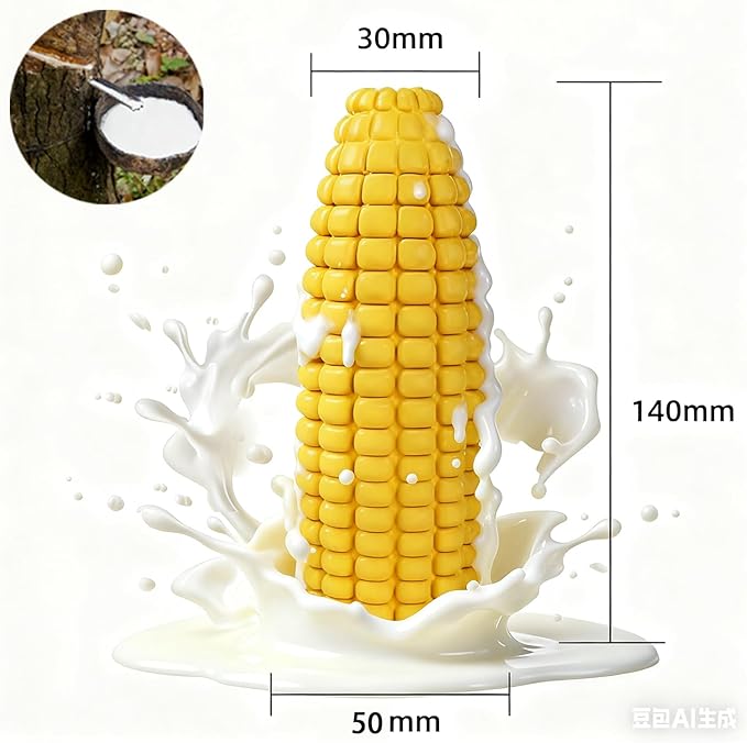 Interactive Treat Dispensing Dog Chew Toy for Puppy - Safe Bamboo Fiber & Non-Toxic Natural Rubber Slow Feeder Corn Stick Toys