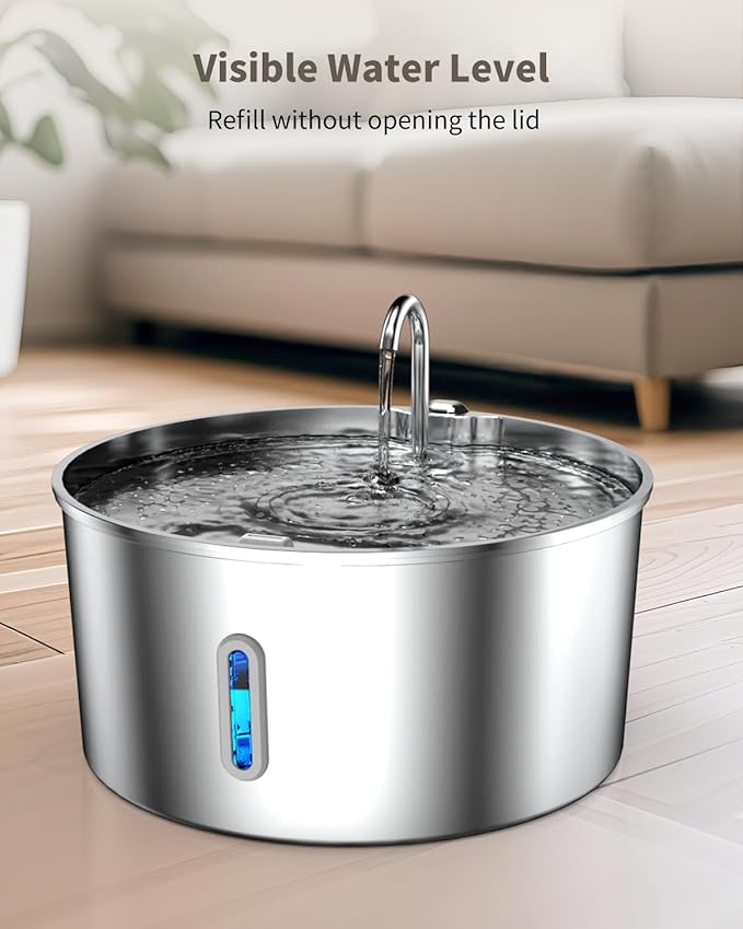 Dog Water Fountain for Large Dogs, 7L/236oz Stainless Steel Dog Fountain Water Bowl, Automatic Dog Water Bowl Dispenser