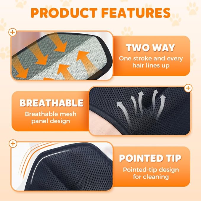 2 Pack Pet Hair Removal Glove for Cats & Dogs, 2026 Upgrade Pet Hair Remover Electrostatic Gloves Pet Hair Remover Glove for Couch, Furniture, Carpet, Curtain (Blue+Black)
