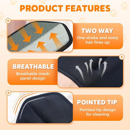 2 Pack Pet Hair Removal Glove for Cats & Dogs, 2026 Upgrade Pet Hair Remover Electrostatic Gloves Pet Hair Remover Glove for Couch, Furniture, Carpet, Curtain (Blue)